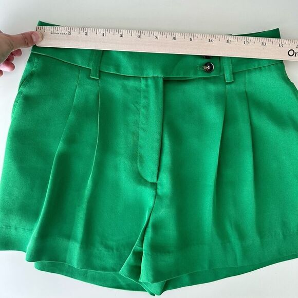 REISS Shorts Womens 4 US Green High Waist Pleated Sofie Old Money Quiet Luxury - Picture 11 of 15